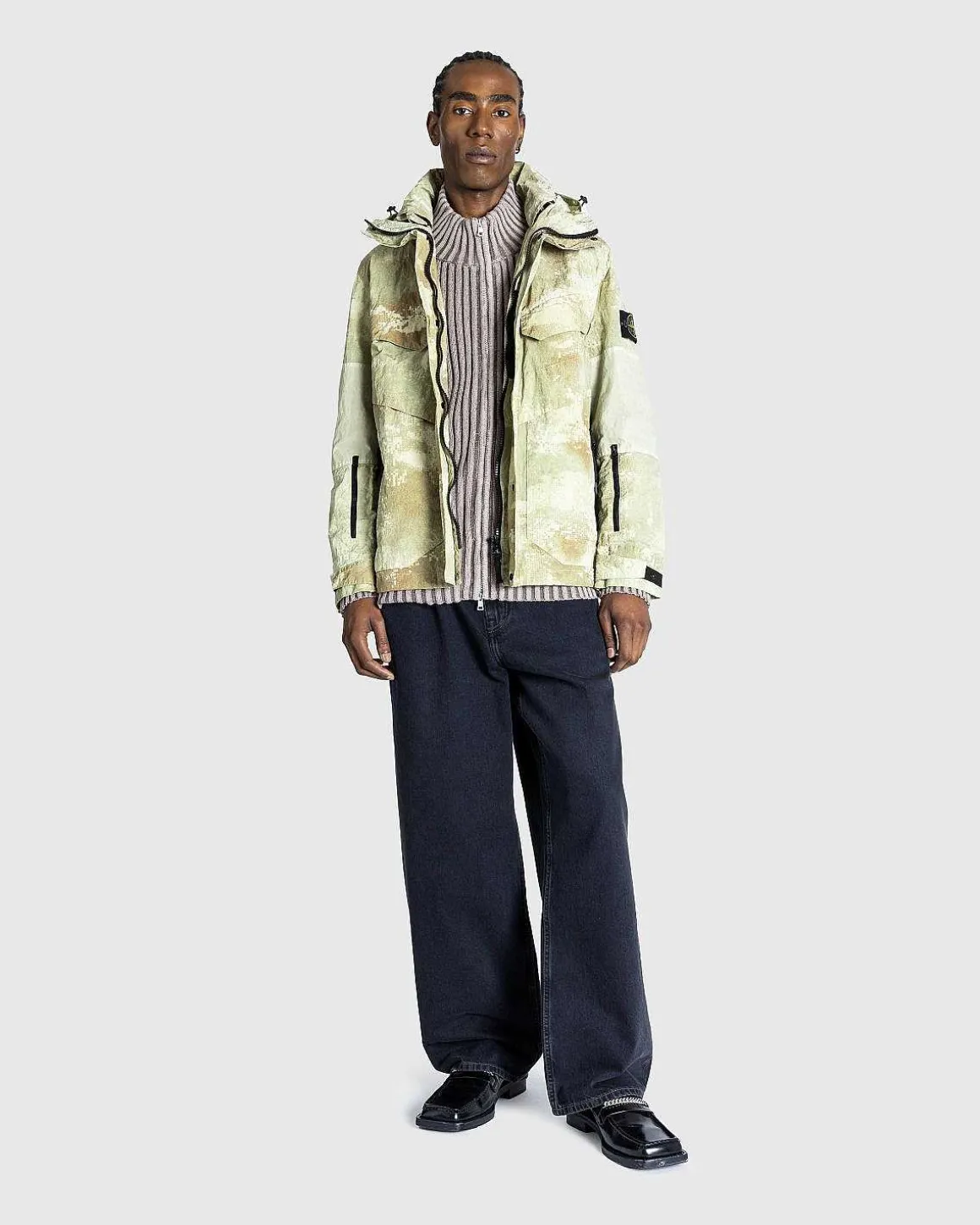 Econyl Grid Camo Jacket Natural Beige