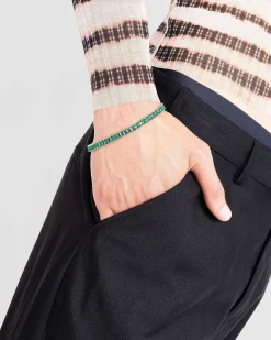 Emerald Cut Tennis Armband Solv/Smaragd