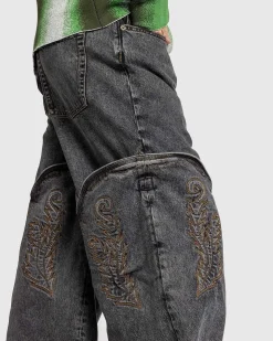 Evergreen Maxi Cowboy Cuff Jeans Evergreen Vintage Black