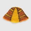 Farveblok Mohair Beanie Orange