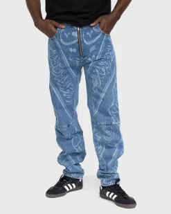 Fatin Denim Bukser Indigo Med Print
