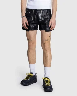Faux Croc Shorts Sorte
