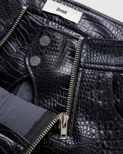 Faux Croc Shorts Sorte