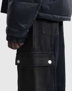 Fem-Pocket Cargo Denim Sort