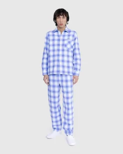 Flanell Pyjamasbukser Lysebla Plaid