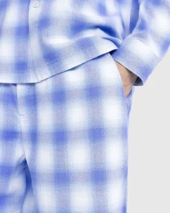 Flanell Pyjamasbukser Lysebla Plaid