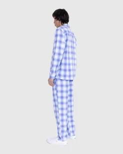 Flanell Pyjamasskjorte Lysebla Plaid