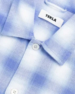 Flanell Pyjamasskjorte Lysebla Plaid