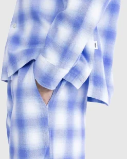 Flanell Pyjamasskjorte Lysebla Plaid