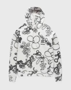 Fleece Flower Hoodie Elfenben/Sort