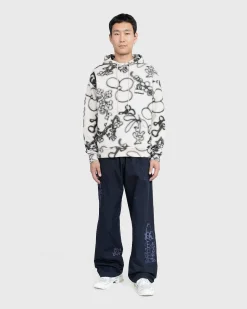Fleece Flower Hoodie Elfenben/Sort