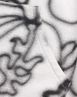 Fleece Flower Hoodie Elfenben/Sort