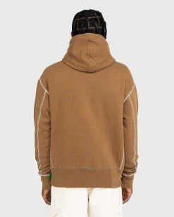 Fleece-Haettetroje Med Kontrastsom Brun