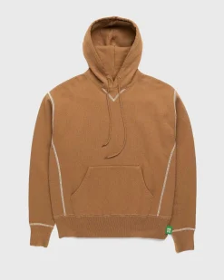 Fleece-Haettetroje Med Kontrastsom Brun