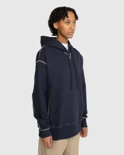 Fleece-Haettetroje Med Kontrastsom Navy