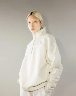Fleece Quarter Zip Off-White