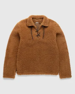 Fleece Tie-Up Pullover Karamel