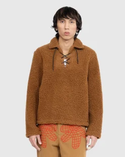 Fleece Tie-Up Pullover Karamel