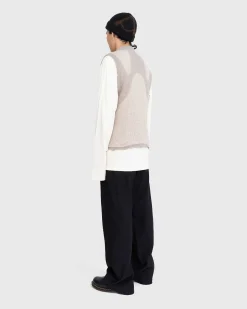 Flydende Alpaca Vest Lysegra