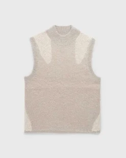 Flydende Alpaca Vest Lysegra