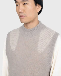 Flydende Alpaca Vest Lysegra