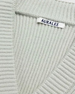 Fransk Merino Rib Strik Cardigan Light Khaki