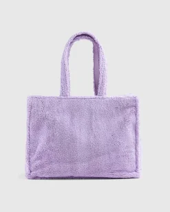 Furry Logo Skulder Tote Bag Lilac Purple