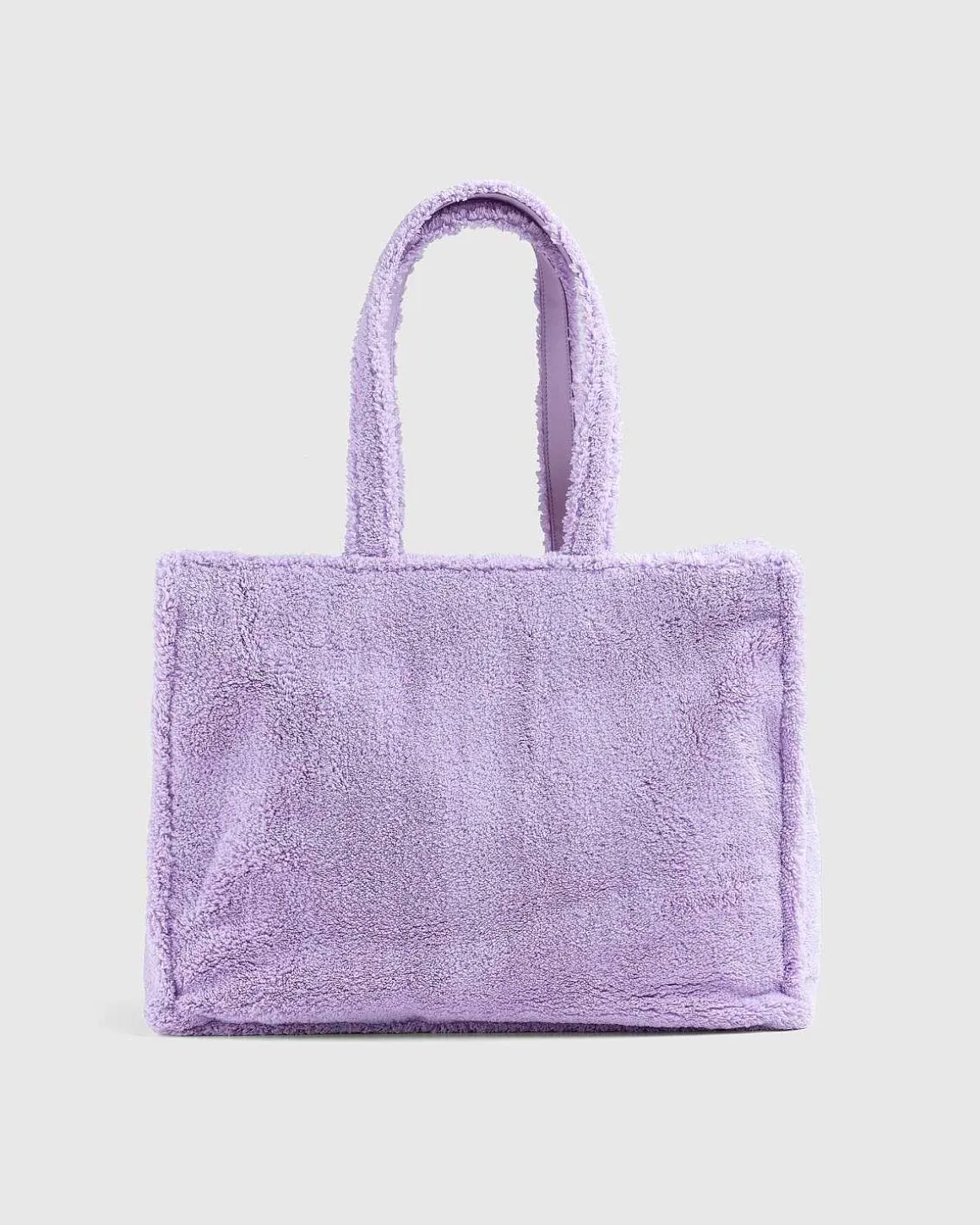 Furry Logo Skulder Tote Bag Lilac Purple