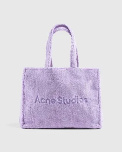 Furry Logo Skulder Tote Bag Lilac Purple