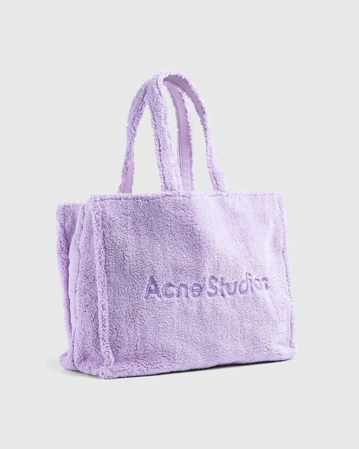 Furry Logo Skulder Tote Bag Lilac Purple