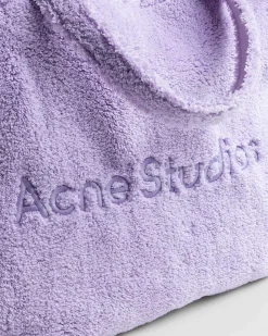Furry Logo Skulder Tote Bag Lilac Purple