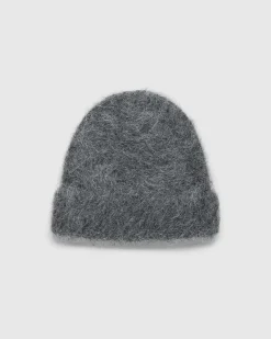 Fuzzy Beanie Charcoal Alpaca