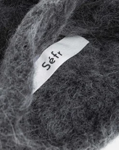 Fuzzy Beanie Charcoal Alpaca