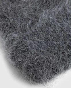Fuzzy Beanie Charcoal Alpaca