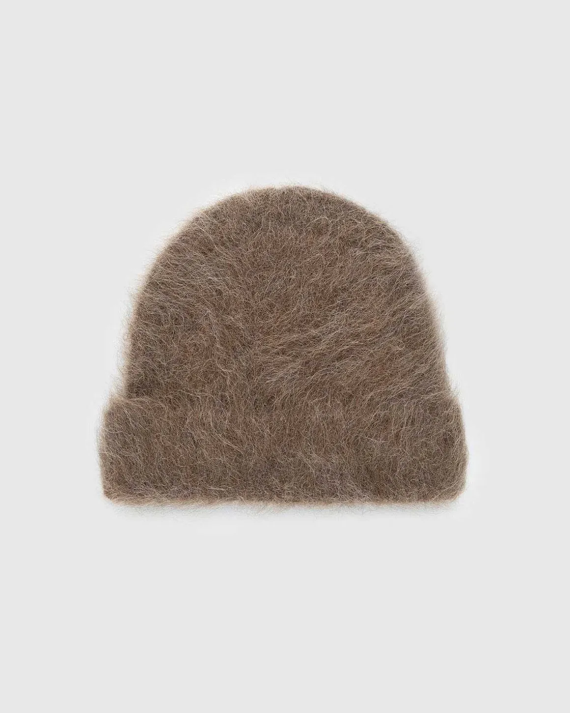 Fuzzy Beanie Taupe Alpaca