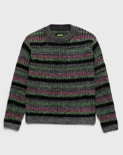 Fuzzy Mohair Crewneck Sweater Multi