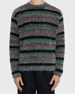 Fuzzy Mohair Crewneck Sweater Multi