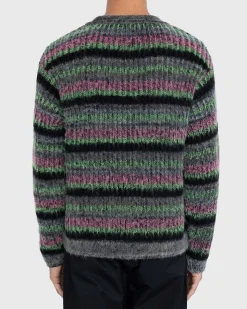 Fuzzy Mohair Crewneck Sweater Multi