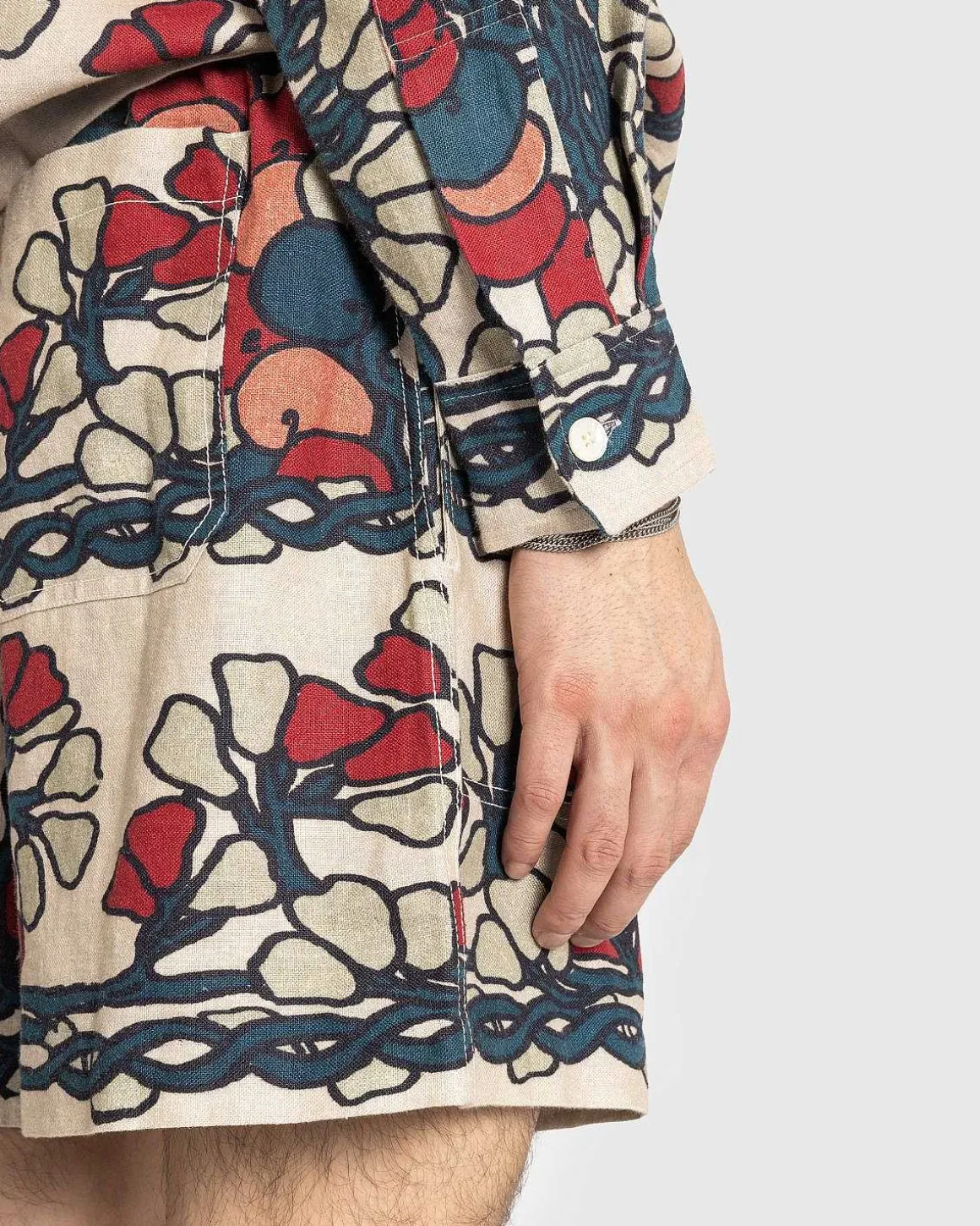 Garden Lattice Shorts Ecru/Multi