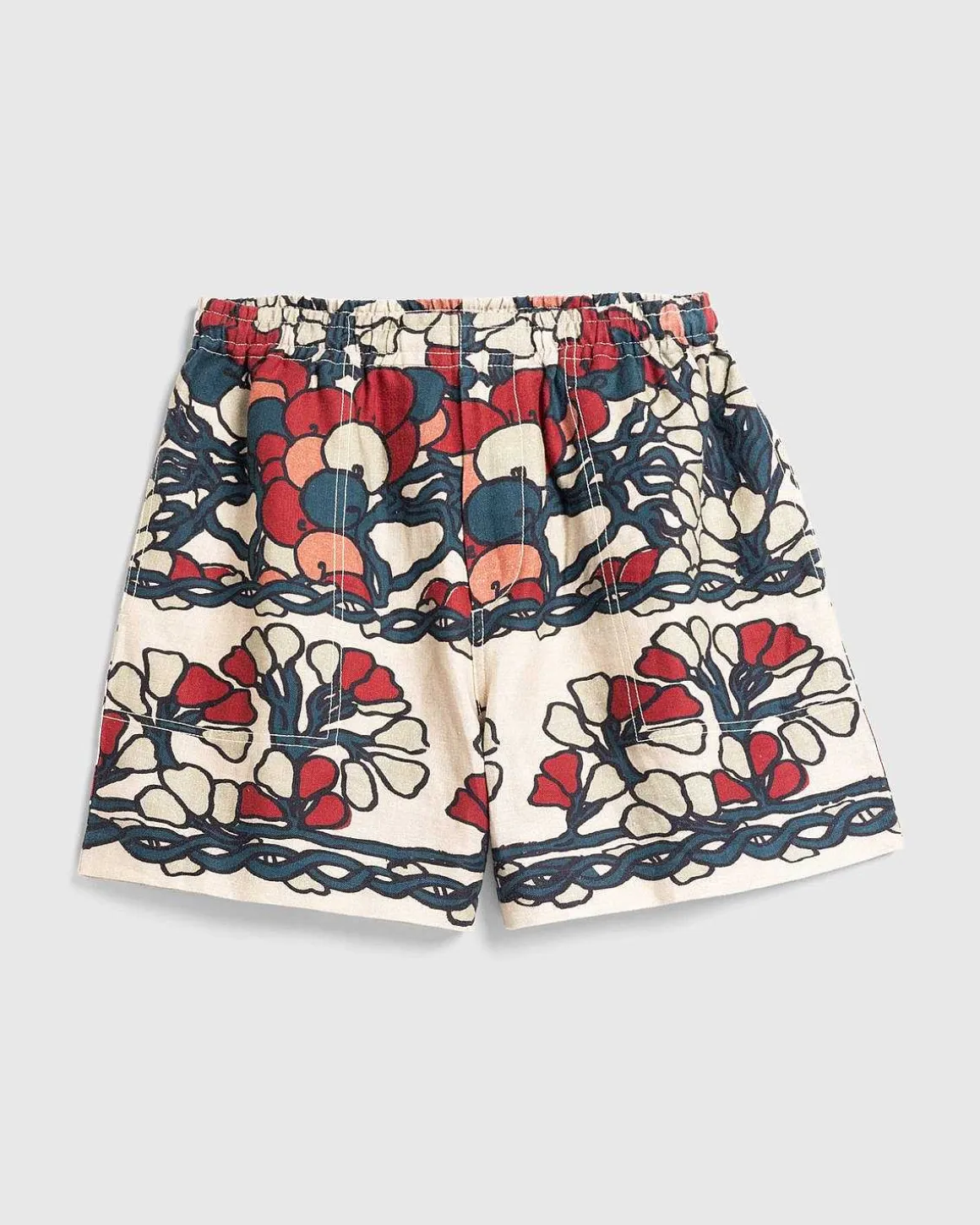 Garden Lattice Shorts Ecru/Multi