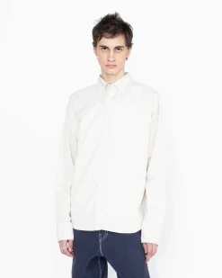 Garment-Dyed Peach Langaermet Skjorte Gra