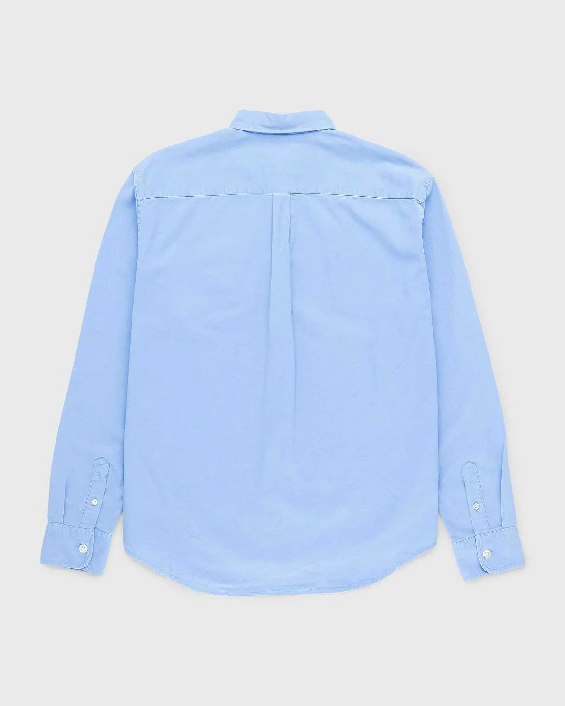 Garment-Dyed Peach Langaermet Skjorte Bla
