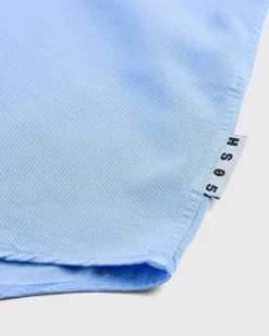 Garment-Dyed Peach Langaermet Skjorte Bla