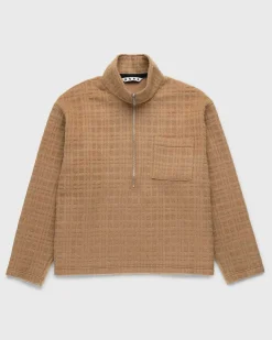Genanvendt Half-Zip Uld Fleece Brun