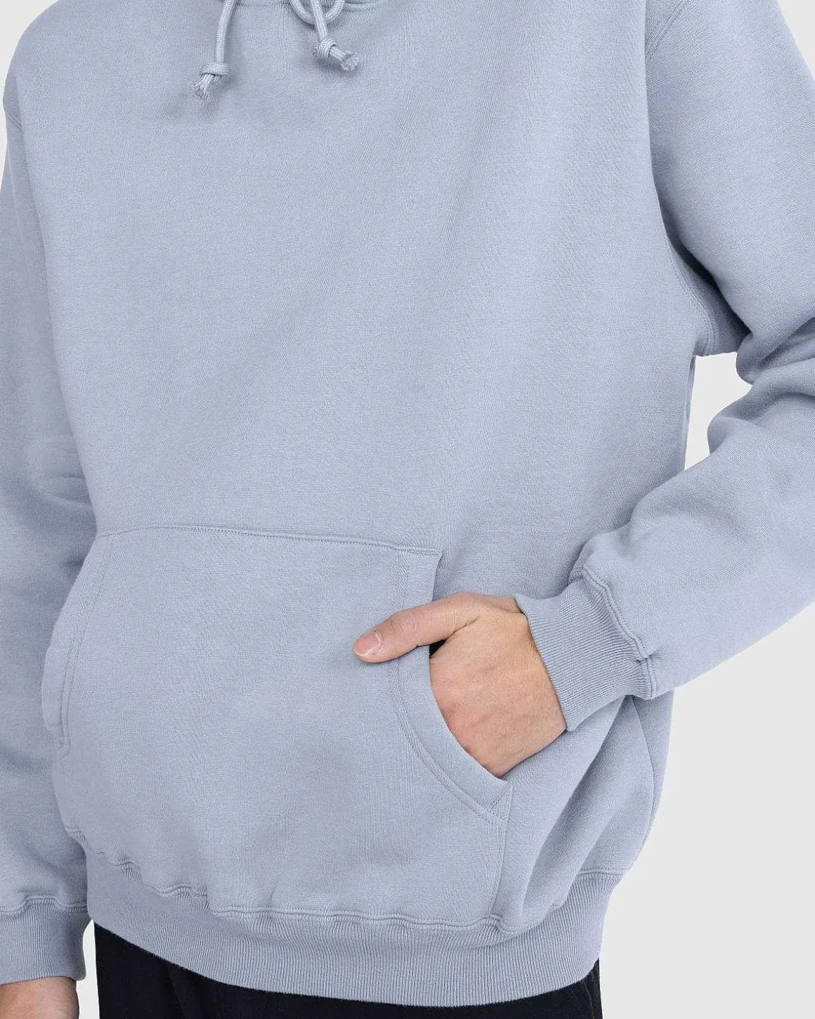 Glat Blod Pullover Haettetroje Bla/Gra