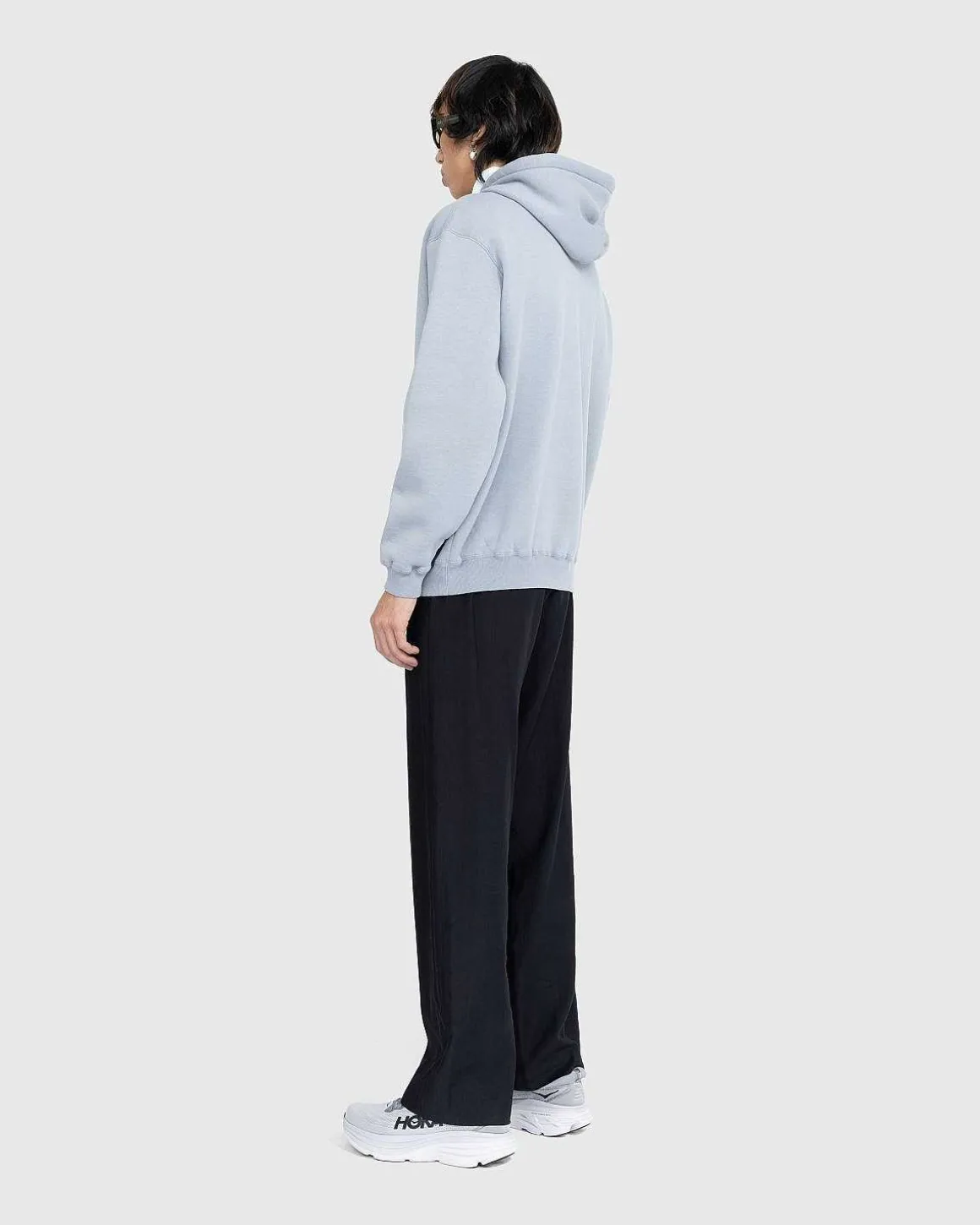 Glat Blod Pullover Haettetroje Bla/Gra