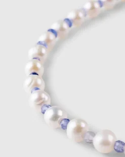Gradient Crystal Pearl Chain Solv/Hvid