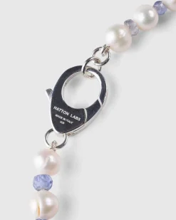 Gradient Crystal Pearl Chain Solv/Hvid