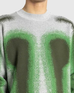 Gradient Knit Crewneck Sweater Gron
