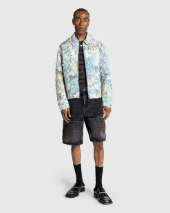 Gusa Quiltet Denimjakke Gusa Patchwork Print